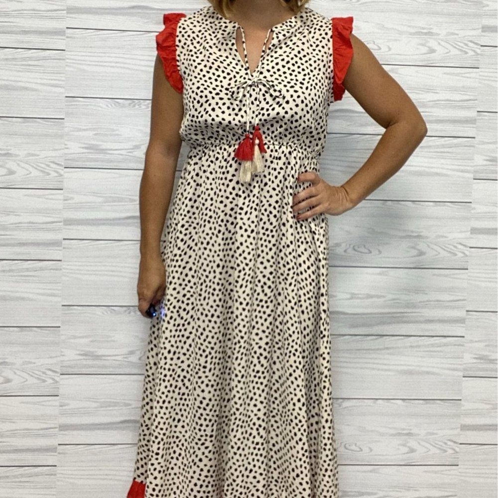 Dalmatian Print Midi Dress